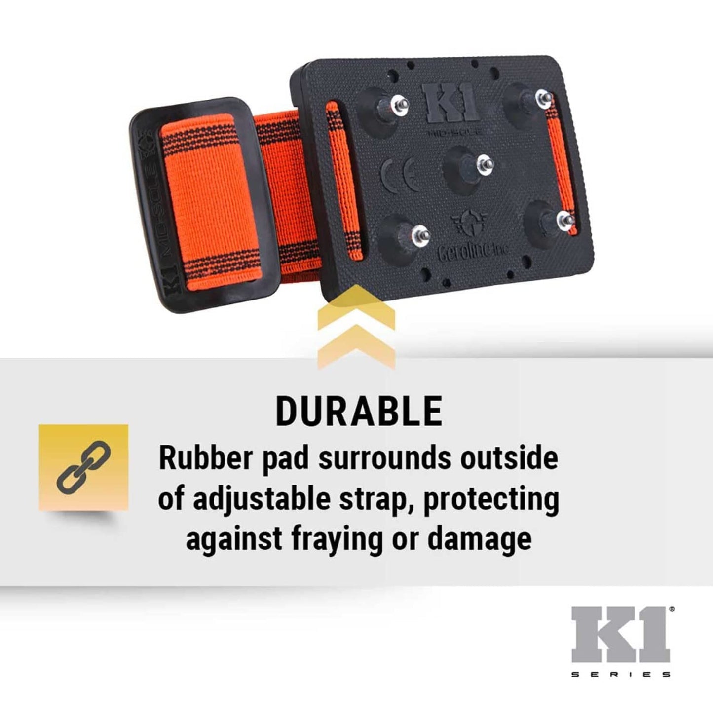 K1 Mid-Sole Ice Cleats for Men & Women - Rotatable Traction Aids For Winter Snow - Hi Vis - Low Profile