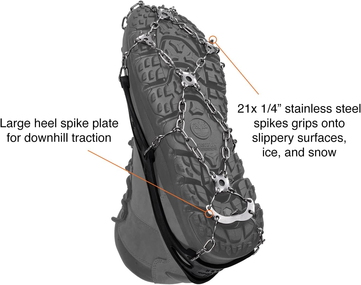 FreeSteps6 Crampon, Ice Cleat All-Purpose Traction System for Packed Snow & Ice Conditions