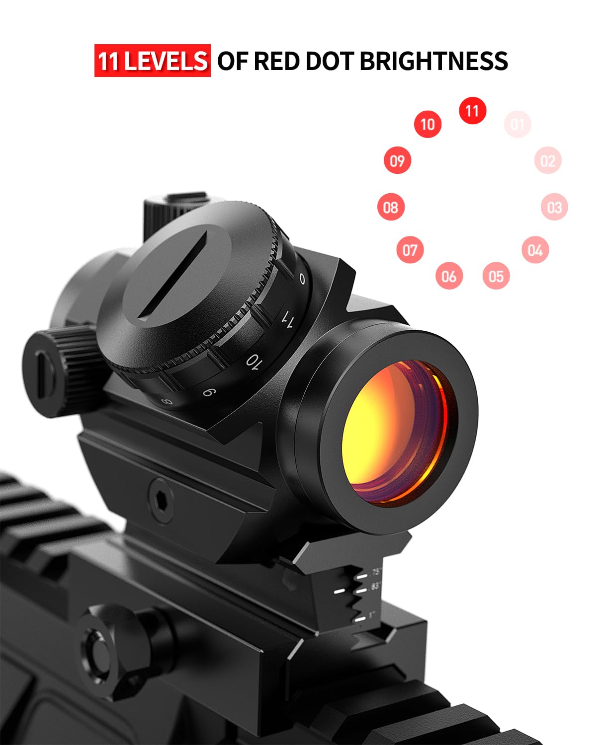 Feyachi RDS-20 Red Dot Sight 4 MOA Red Dot Sight Scope with Sdjustable Riser Mount(.75 inch, 83 inch, and 1 inch)