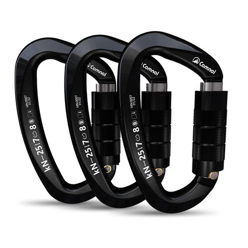CAMNAL Heavy Duty Carabiner UIAA Certified Locking Carabiner 25KN (About 5620 lbs) Auto Locking Carabiner D Shape Carabiner Clip for Rock Climbing, Mountaineer, Aerial Work