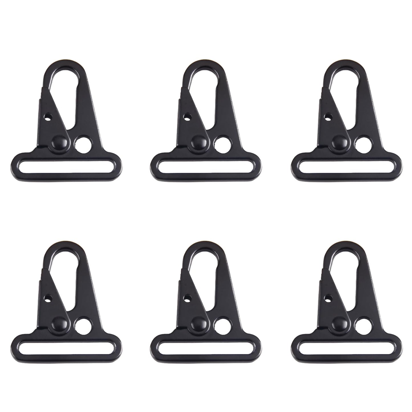 6 Pack Metal Rifle Sling Clips HK Style Sling Snap Hook Enlarged Mouth Clips Tactical Gear for Keyring Hang, Buckle and Paracord - 1" 5