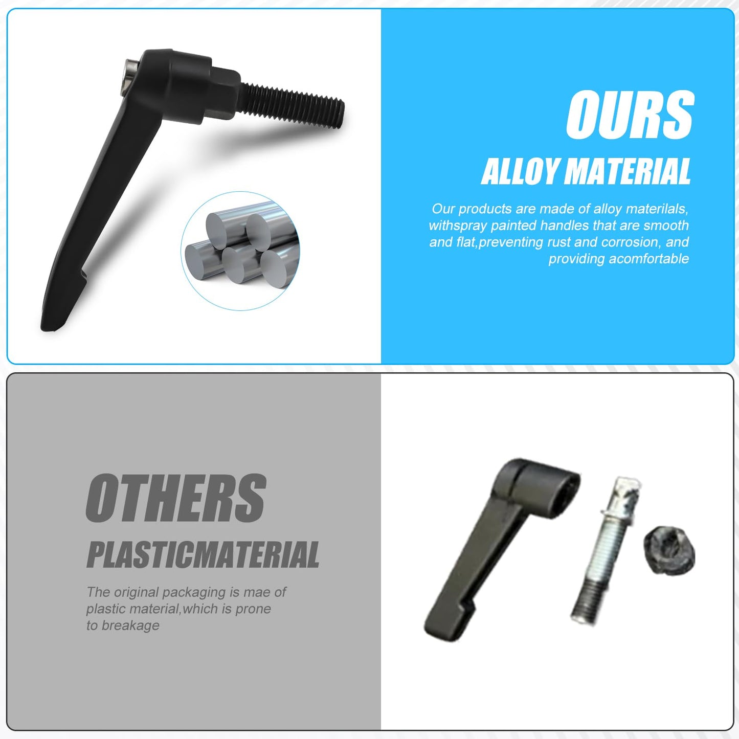 2PCS Exercise Bike Seat an Handle Height bar Adjustment Lever Compatible with Peloton Bike Replacement Parts, Adjustable Alloy L-Handle Accessories