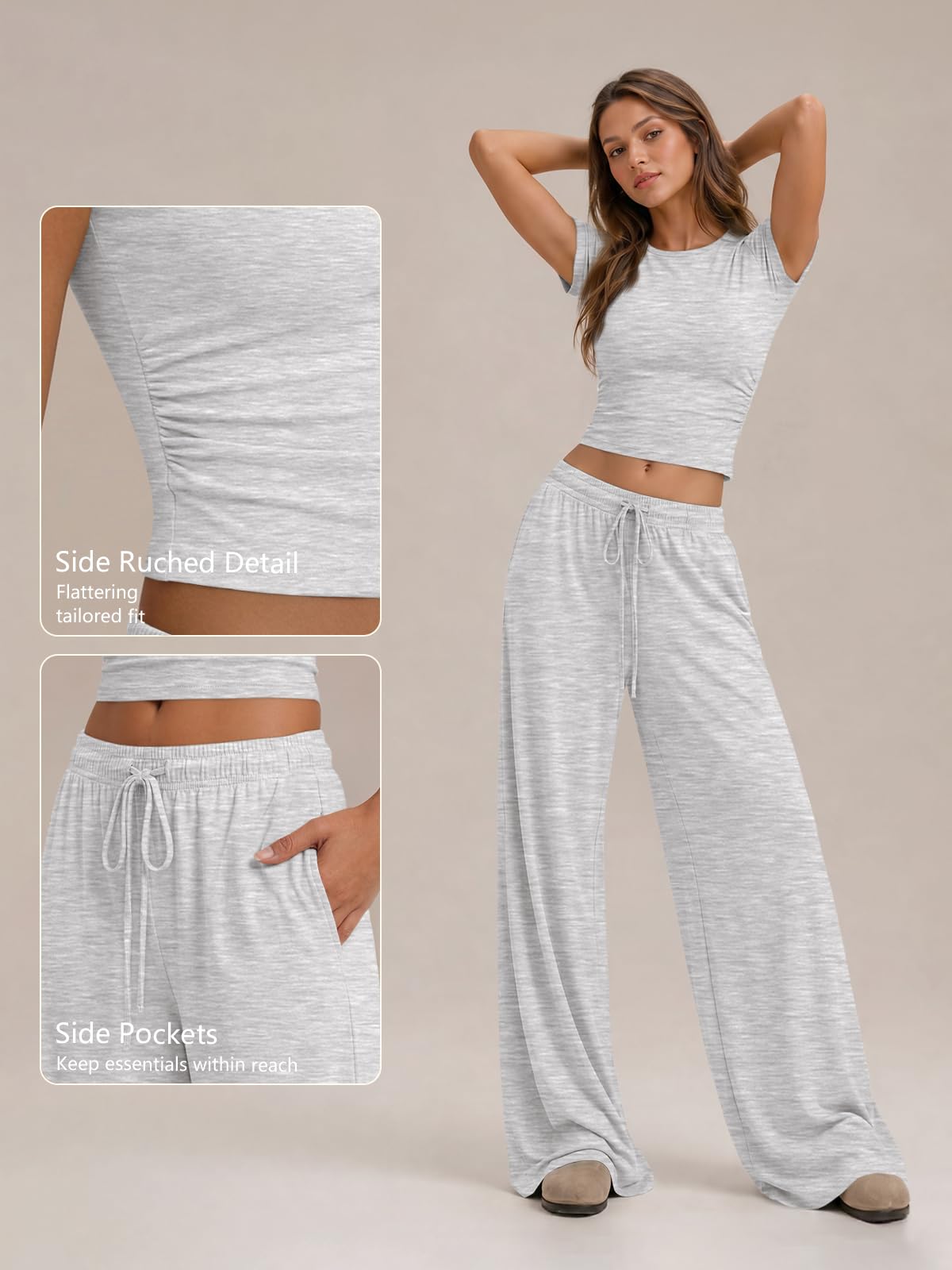 Trendy Queen Womens Petite 2 Two Piece Set 2026 Summer Workout Beach Vacation Cruise Gym Clothes Fall Fashion Lounge Matching School Comfy Airport Travel Outfit Athleisure Clothing