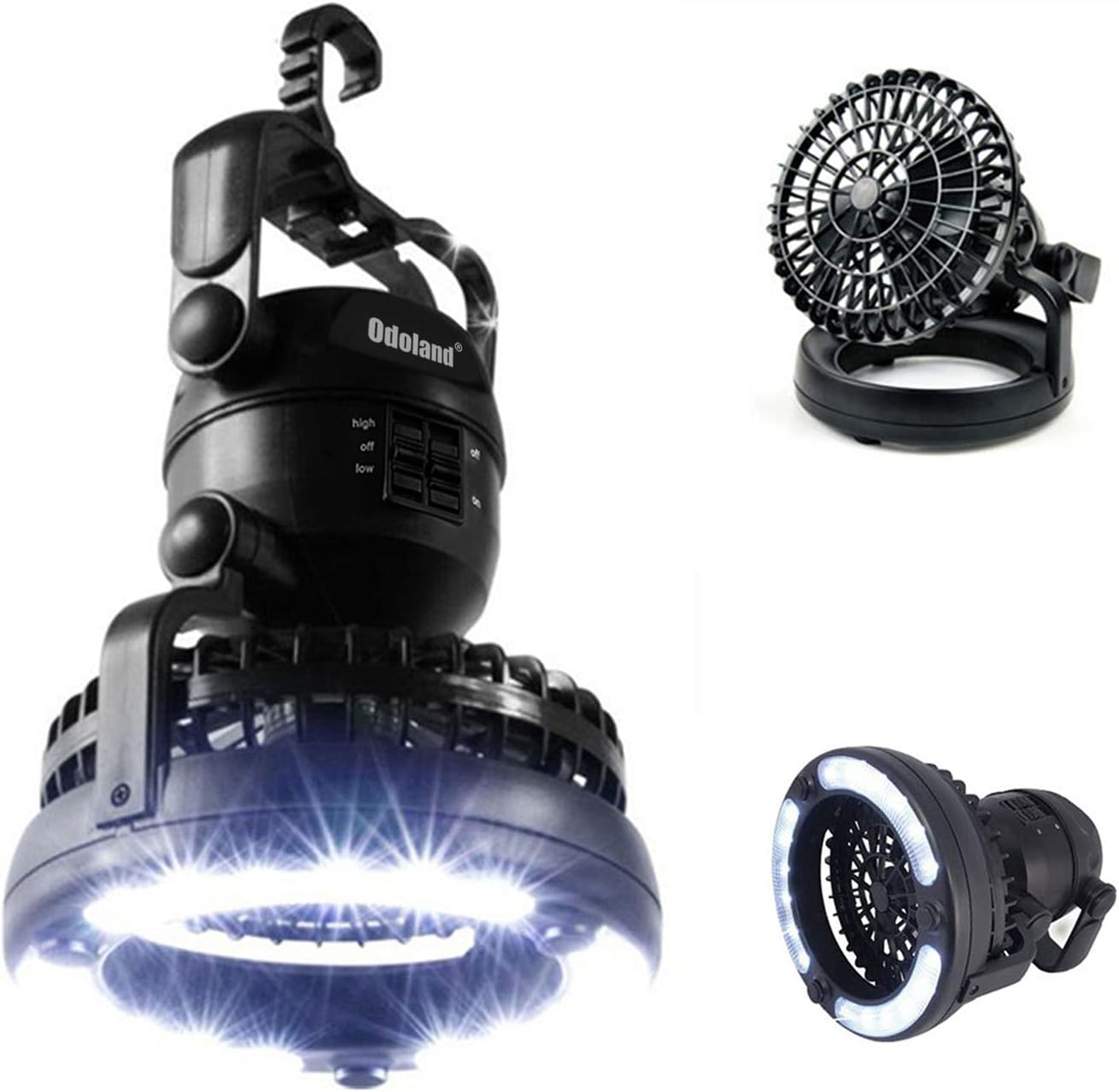 Odoland Portable LED Camping Lantern & Ceiling Fan - Ideal for Hurricane Emergencies