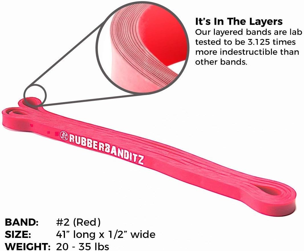 Rubberbanditz Combo Pull Up Assist Bands | Heavy Duty Resistance Exercise Bands for Powerlifting, Mobility, and Stretching | Resistance Bands for Working Out