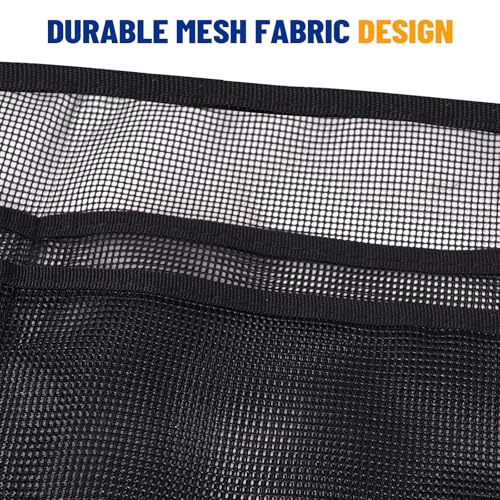 Ping Pong Paddle Holder Mesh Storage Bag Under Table with Adjustable Straps - Black, 30x22x1.5 cm