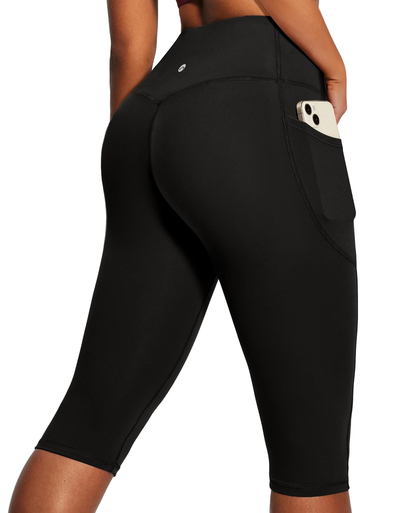 Heathyoga Capri Leggings with Pockets for Women Tummy Control Knee Length Leggings Yoga Pants Women Capri Pants Workout