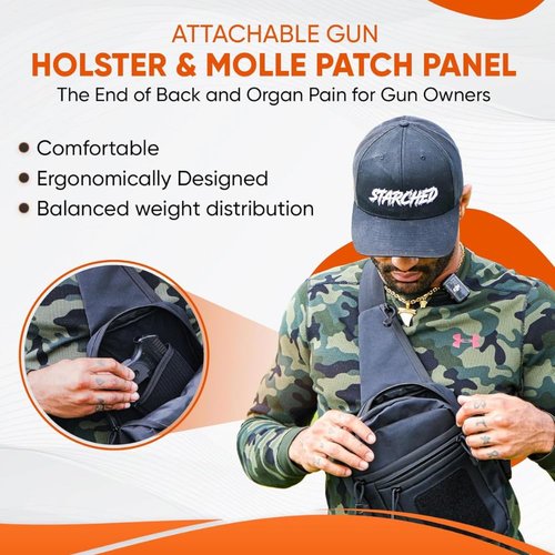 DINOSAURIZED - Raptor Sling Bag – (Left-Handed) Tactical Shoulder Chest Pack for Men and Women, Versatile EDC Sling Backpack with Durable Design, Perfect for Shooting, Hunting and Daily Use.
