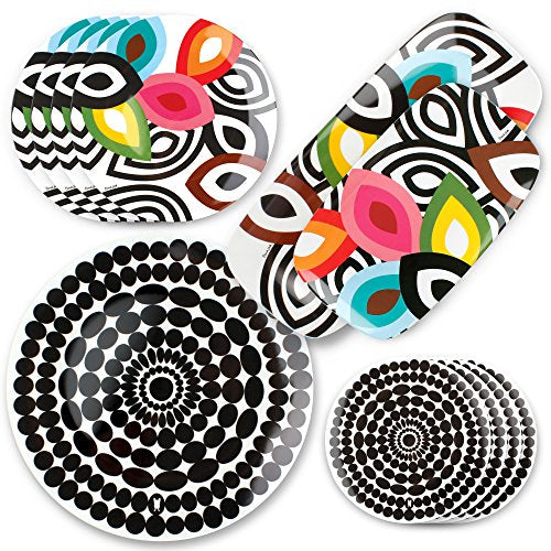 French Bull Rectangular Melamine Platter - Foli Design, 19 Inch, Shatterproof & Dishwasher Safe