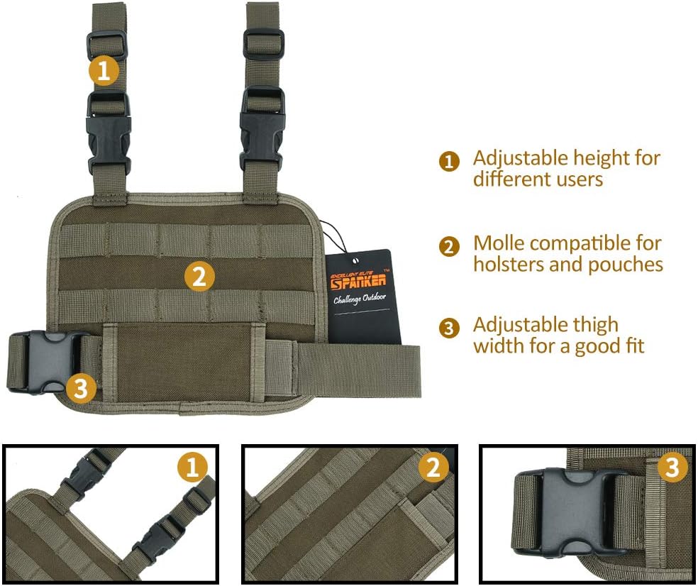 EXCELLENT ELITE SPANKER Tactical Drop Leg Platform MOLLE Adjustable Drop Leg Panel for Pistol Holster