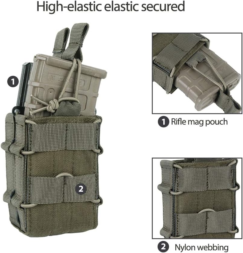EXCELLENT ELITE SPANKER Tactical Molle Single/Double Open-Top Mag Pouch for M4 M14 M16 AR15 G36 Magazine