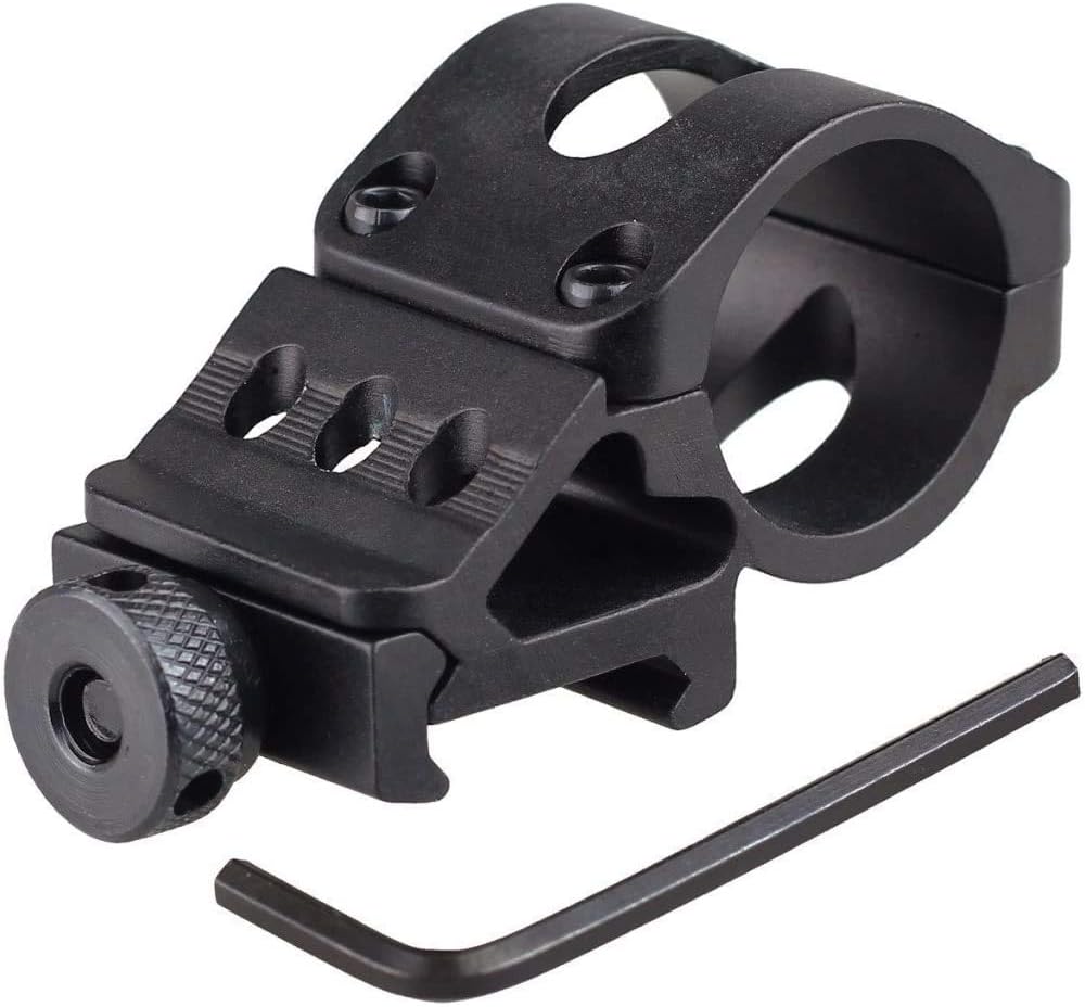 WINDFIRE Tactical Flashlight LED 1200LM 3.7-18V 1 Mode Weapon Light Rifle Flashlight Torch with Pressure Switch/Tactical Switch and 45°Side Picatinny Mount Rail Offset Ring Side Mount