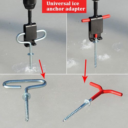 Huntury Ice Anchor Power Drill Adapter for Ice Fishing Shelter, Ice Anchor Adapter for Ice Tent, Ice Fishing Accessories, Ice Shelter Accessories