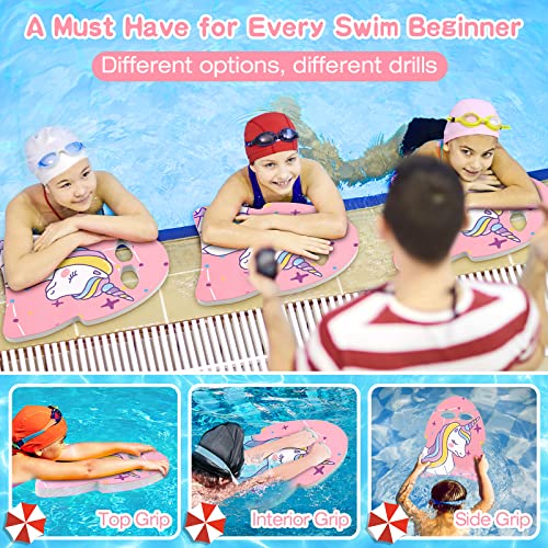 Kids Swim Kickboard - Jellyfish Pink & Unicorn Cartoon Pool Training Equipment