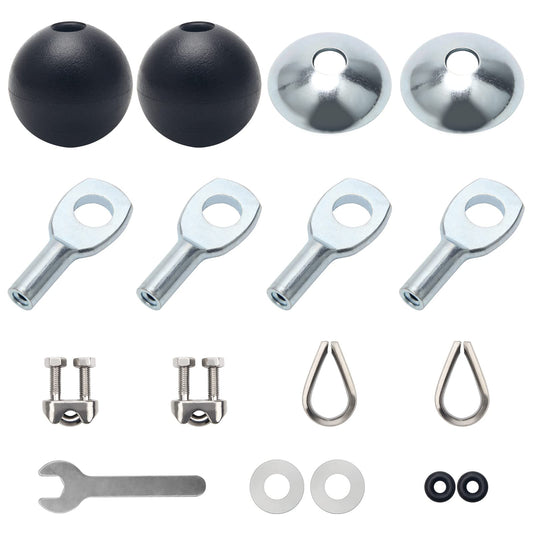 Anglekai 17Pcs Cable Attachments for Gym, Solid Rope Attachment for 5mm Fitness Pulley Machine Gym Equipment for Home Gym Cable Replacement Parts Rope (17)