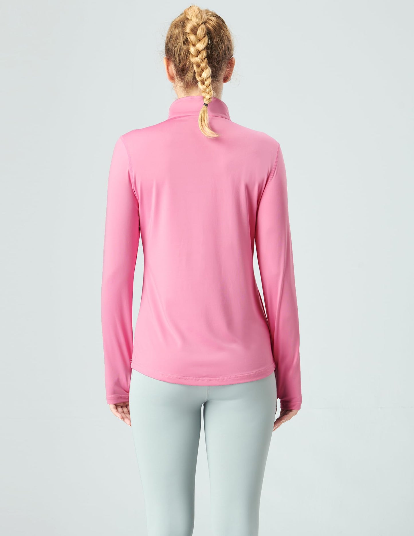 3 Pack: Women's Quick Dry Long Sleeve Quarter Zip Pullover Workout Shirts with Thumb Holes and Pocket (Set 2, Large)