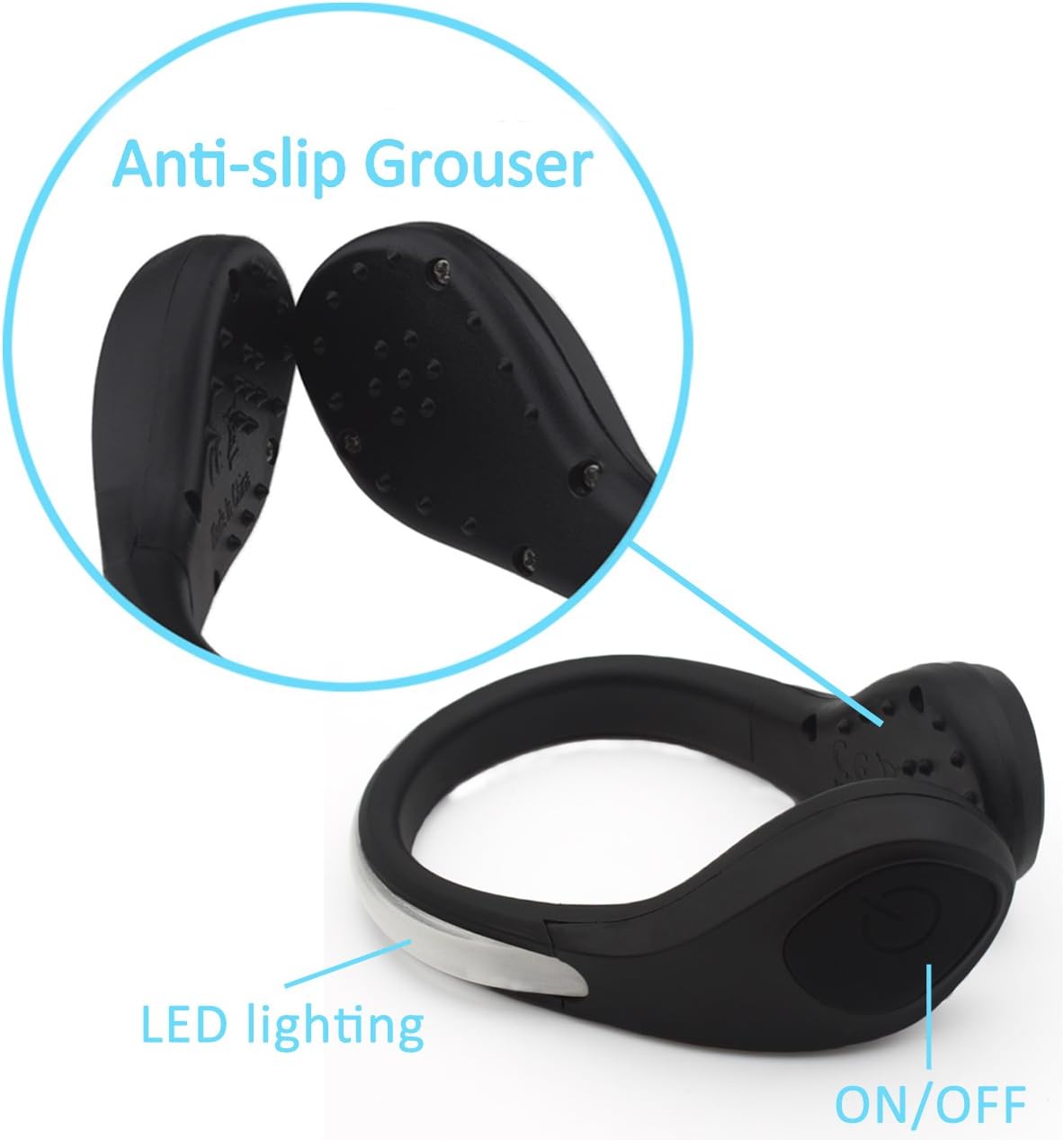 Shoe Clip Lights (2 Pack) Reflective Safety Night Running Gear for Runners Joggers Bikers Walkers, Color Changing RGB Strobe and Steady Color Flash Mode, Water Resistant and Bonus Screw Driver