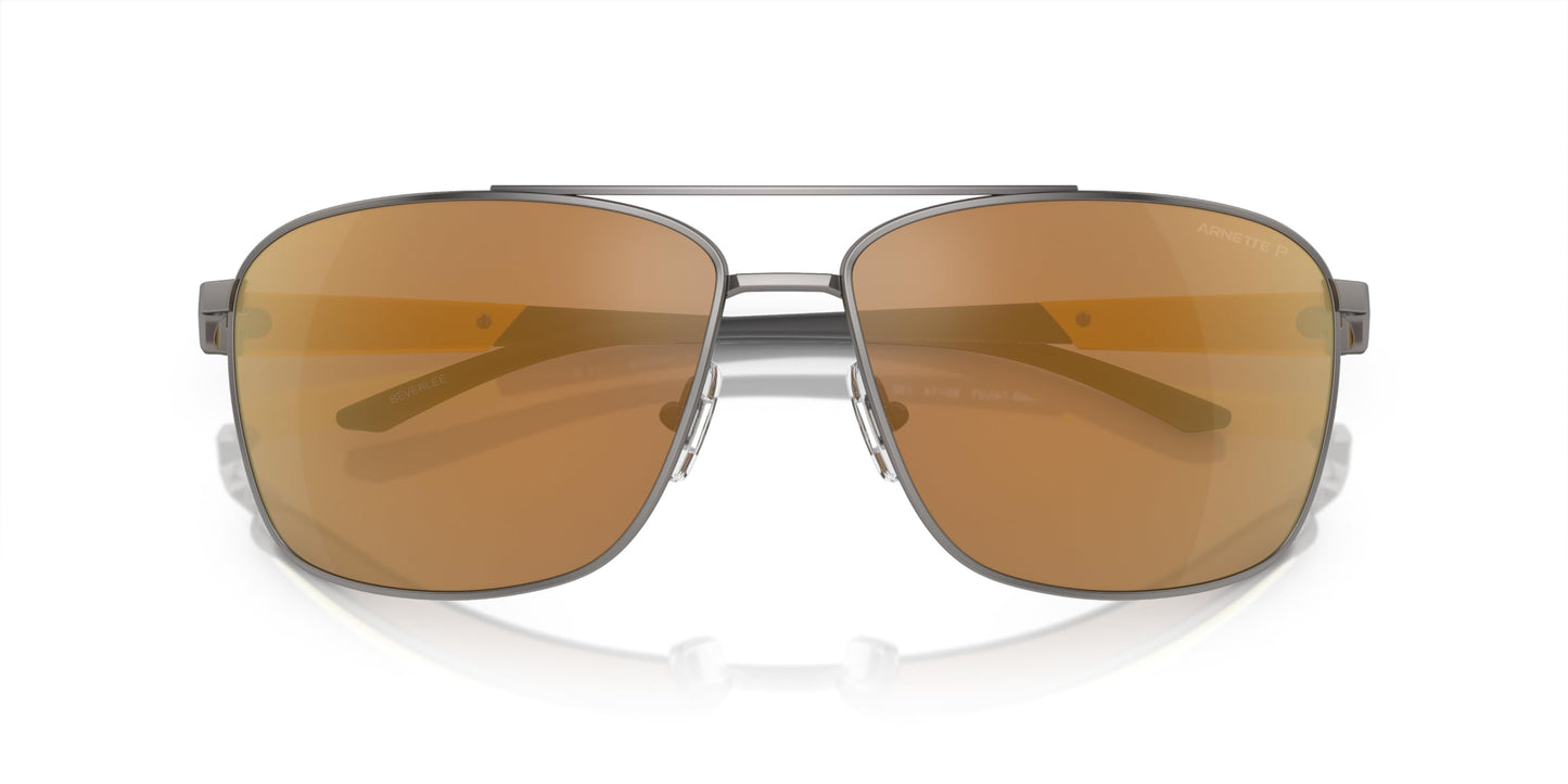 ARNETTE Man Sunglasses Matte Gunmetal Frame, Brown Mirror Gold Polarized Lenses, 65MM