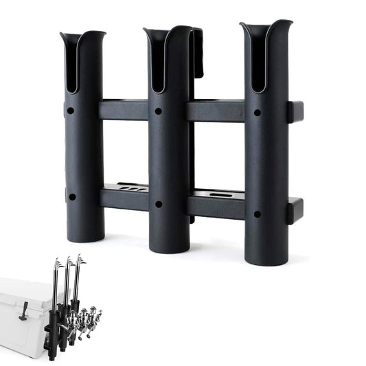 YETI & RTIC Cooler Fishing Rod Holder - 3 Link Fishing Rod Rack for Boat, Kayak Fishing Accessories with Tie-Down Slot