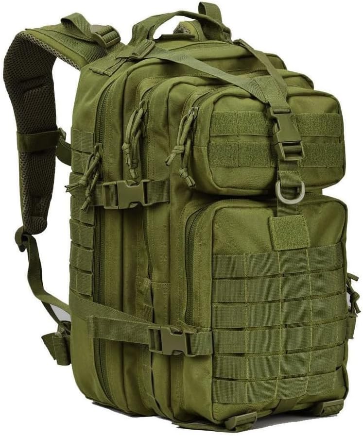 REEBOW GEAR Military Tactical Backpack for Men Large 34L Army 3 Day Assault Pack Molle Bag Backpacks (34L, Black)