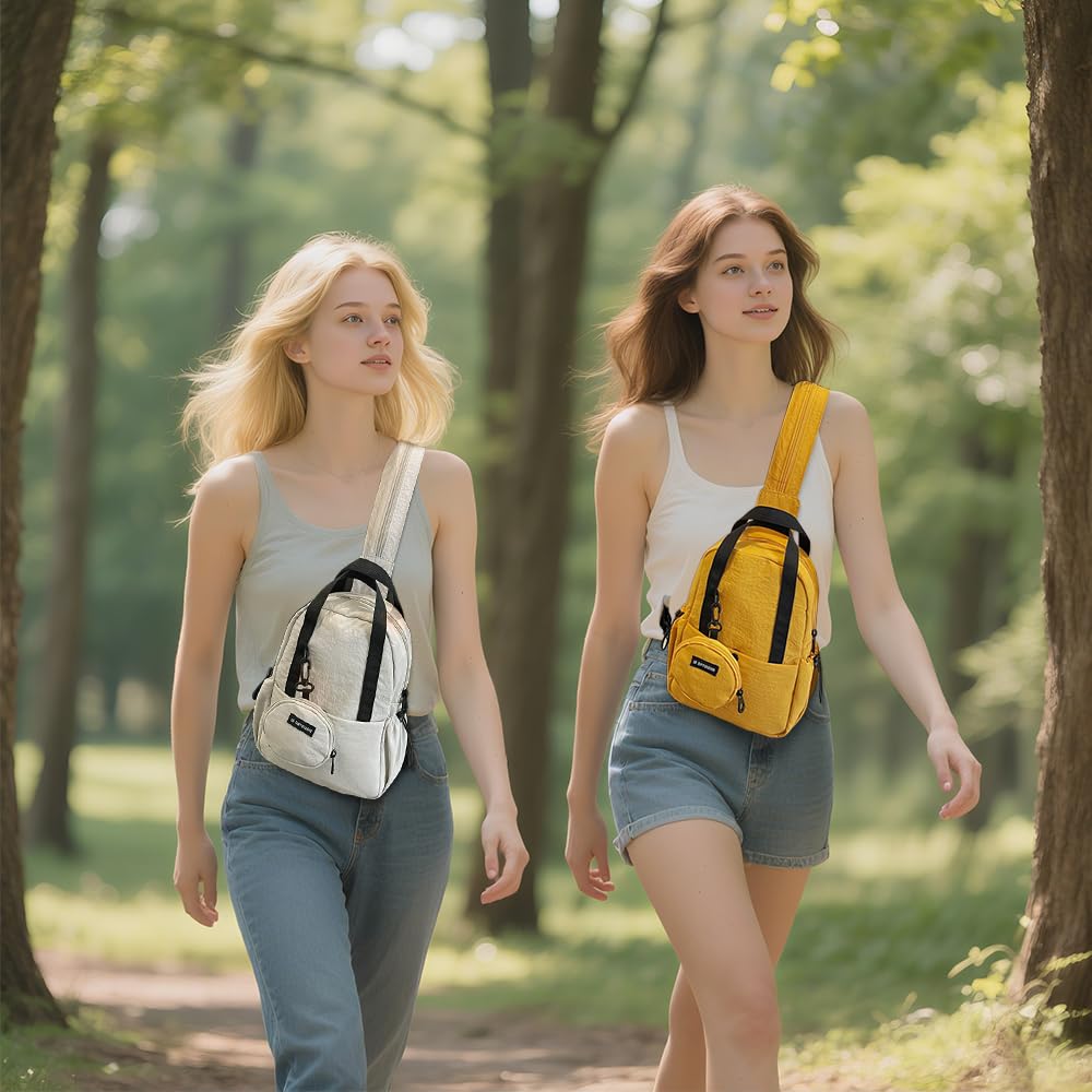 Geelraqaly Sling Bag, Women, Nylon, Small, Lightweight, Waterproof Multi functional Leisure Day, Mini Backpack,carried by hand, Travel