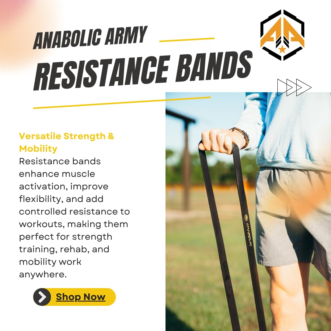 Anabolic Army Resistance Band Set | Pull up assistance bands set for men and women, Exercise workout bands | Strength Training, Muscle Building, Home Gym Equipment, Fitness Accessories, Exercise Bands