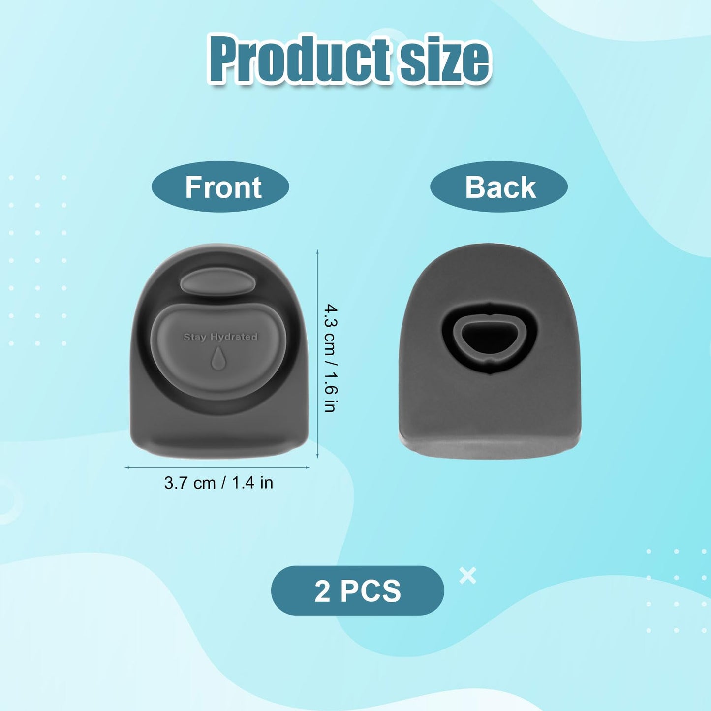 2pcs Replacement Stopper for Owala FreeSip 24/32oz, BPA Free Rubber Water Bottle Top Lid Gasket Parts Seal Bottle Cap Mouth for Owala 16/19/24/32/40oz Silicone Bottle Gasket Plug Accessories(Gray)