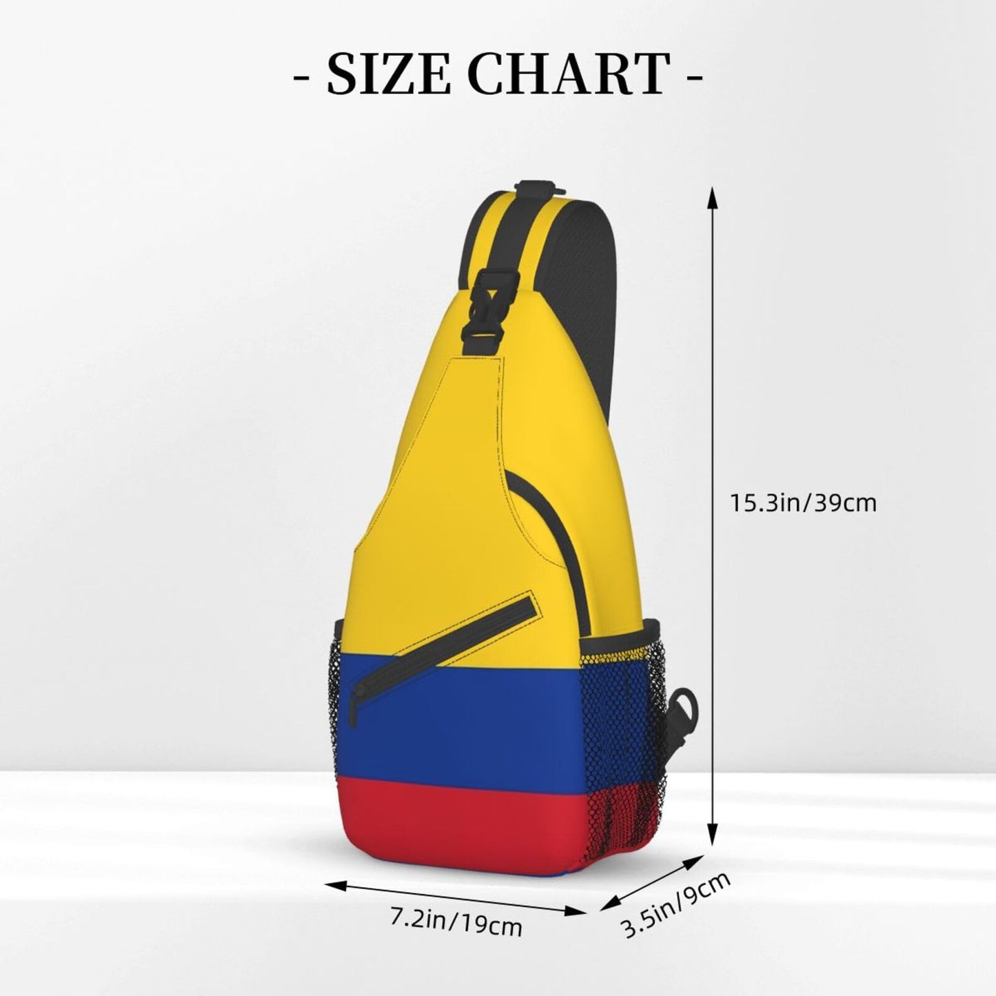 ASYG Colombia Flag Sling Bag Crossbody Backpack Colombian Travel Hiking Daypack Shoulder Chest Bag for Women Men