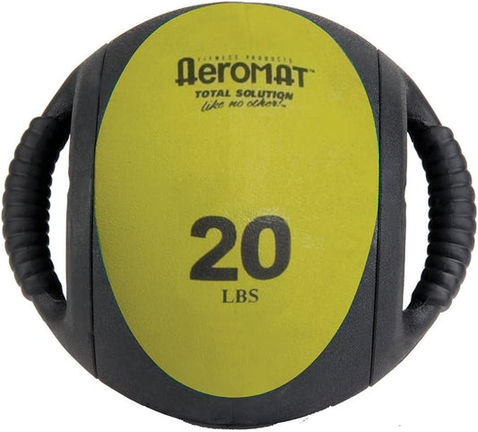 Aeromat Dual Grip Power Medicine Balls for Abdominal Training and Rotational Movements - 9" Diameter - Weights Color-Coded