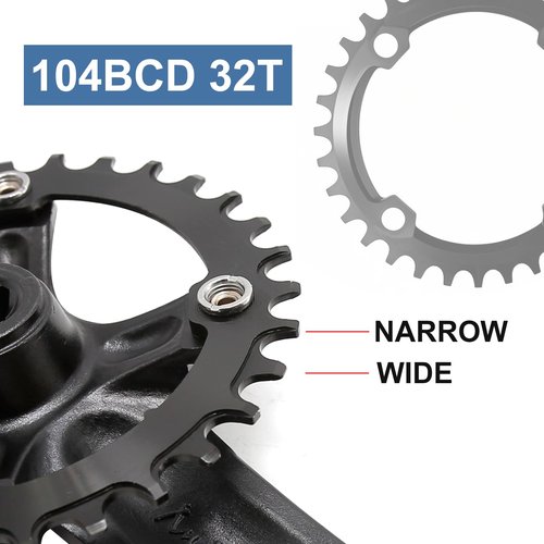 laffoonparts Mountain Bike Single Speed Square Taper Crankset 170mm Cranksets Bicycle Crank Set with 104BCD 32T Round/Oval Chainring, Replacement for Shimano Replacement for SRAM Replacement for FSA