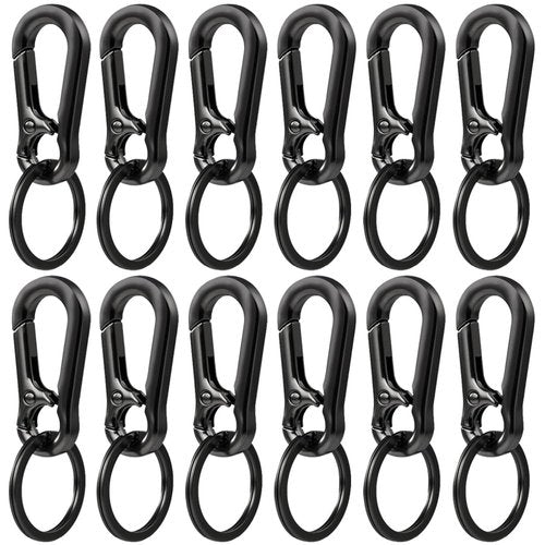PuddingStation Small Keychain Rings, Metal Key Carabiner Clip, For Purse Hook, Car Keychain, Paracord Keychain Lanyard, Men and Women Key Fob