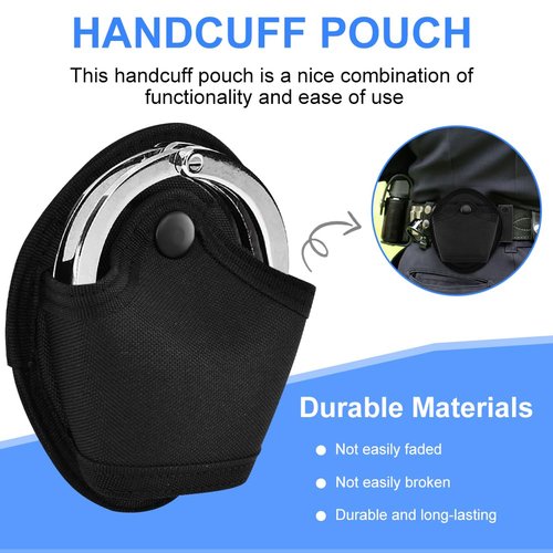 Trasylph 2 Pcs Handcuff Case,Handcuff Holster,Open Top Handcuff Holder Holster,Law Enforcement Cuff Holder Hand Cuff Pouch,Law Enforcement Cuff Pouch Fits Standard Chain or Hinge Handcuffs
