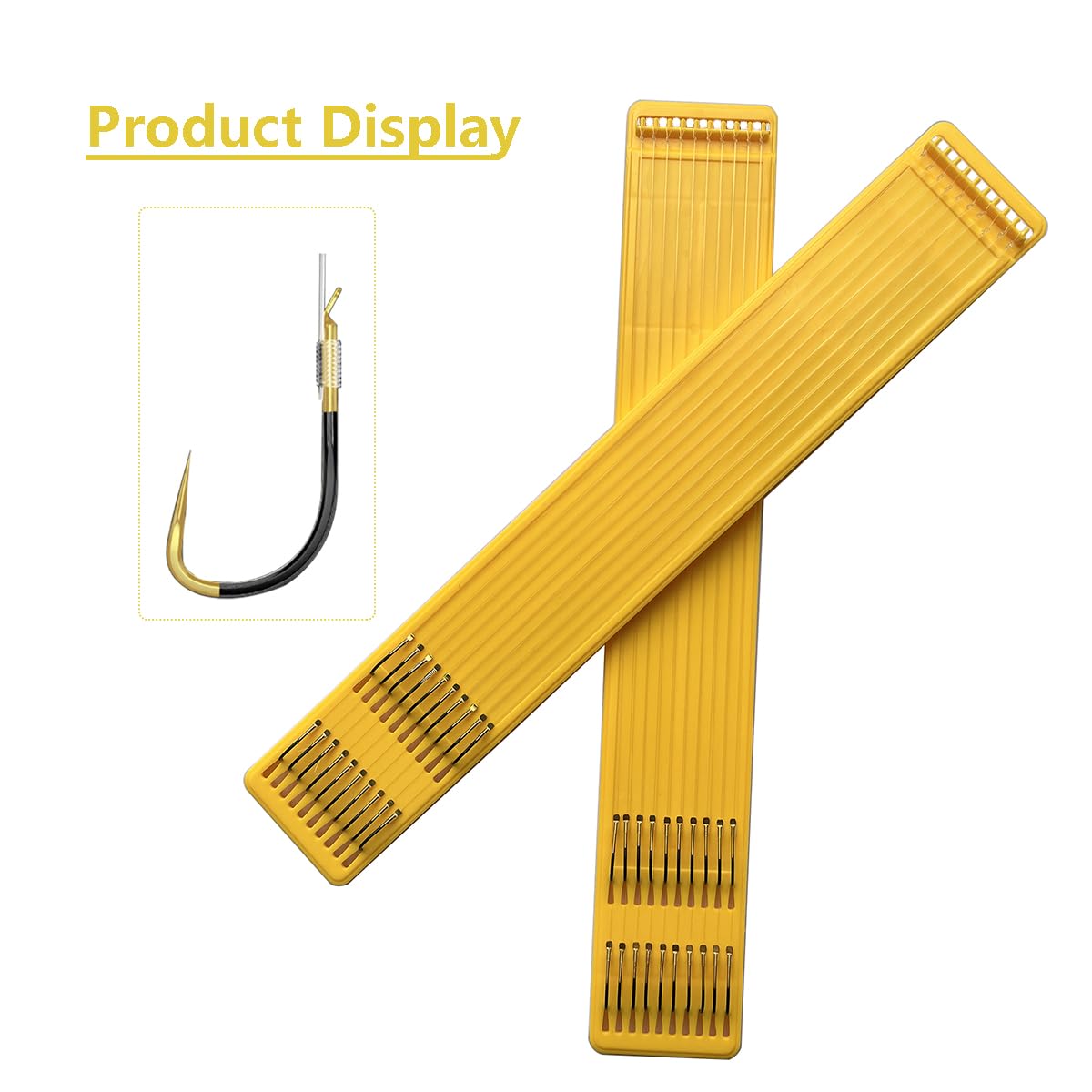 AMHDV Small Barbless Fishing Hook with Line, Tiny Fish Hooks and Leader (Pack of 20) (Black Gold, 20# (0-0.44lb))