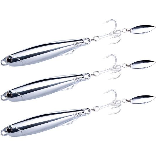 Dr.Fish 3 Pack Jigging Spoons Metal Casting Jigs Bladed Treble Hooks Saltwater Casting Spoons Surf Fishing Lures Vertical Diamond Jigs Mackerel Striper Bluefish Lures 2oz-#2 Hook