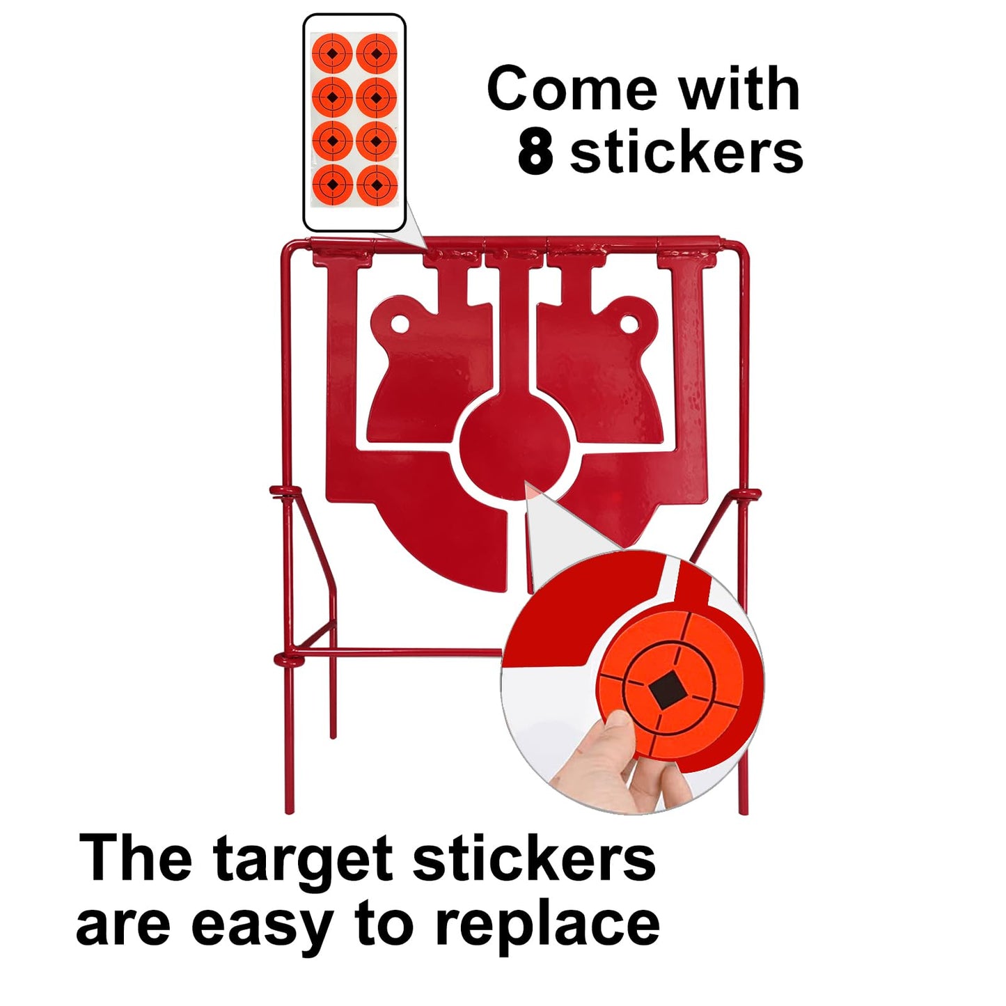 Atflbox 5 in 1 Pellet Gun Resetting Target, Heavy Metal Spinning Airgun Rifles and BB Gun Shooting Target for Outdoor and Backyard, Rated for .177 .20 .22 Caliber