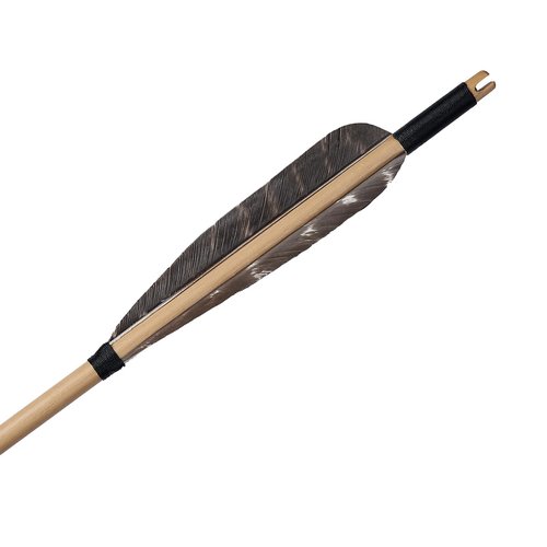 S F 12Pcs 31.5 inch Wooden Arrow, 5 inch Natural Color Natural Feathers, Adult Archery, Handmade Wooden Hunting Arrow for Traditional Bow, recurve Bow, Longbow