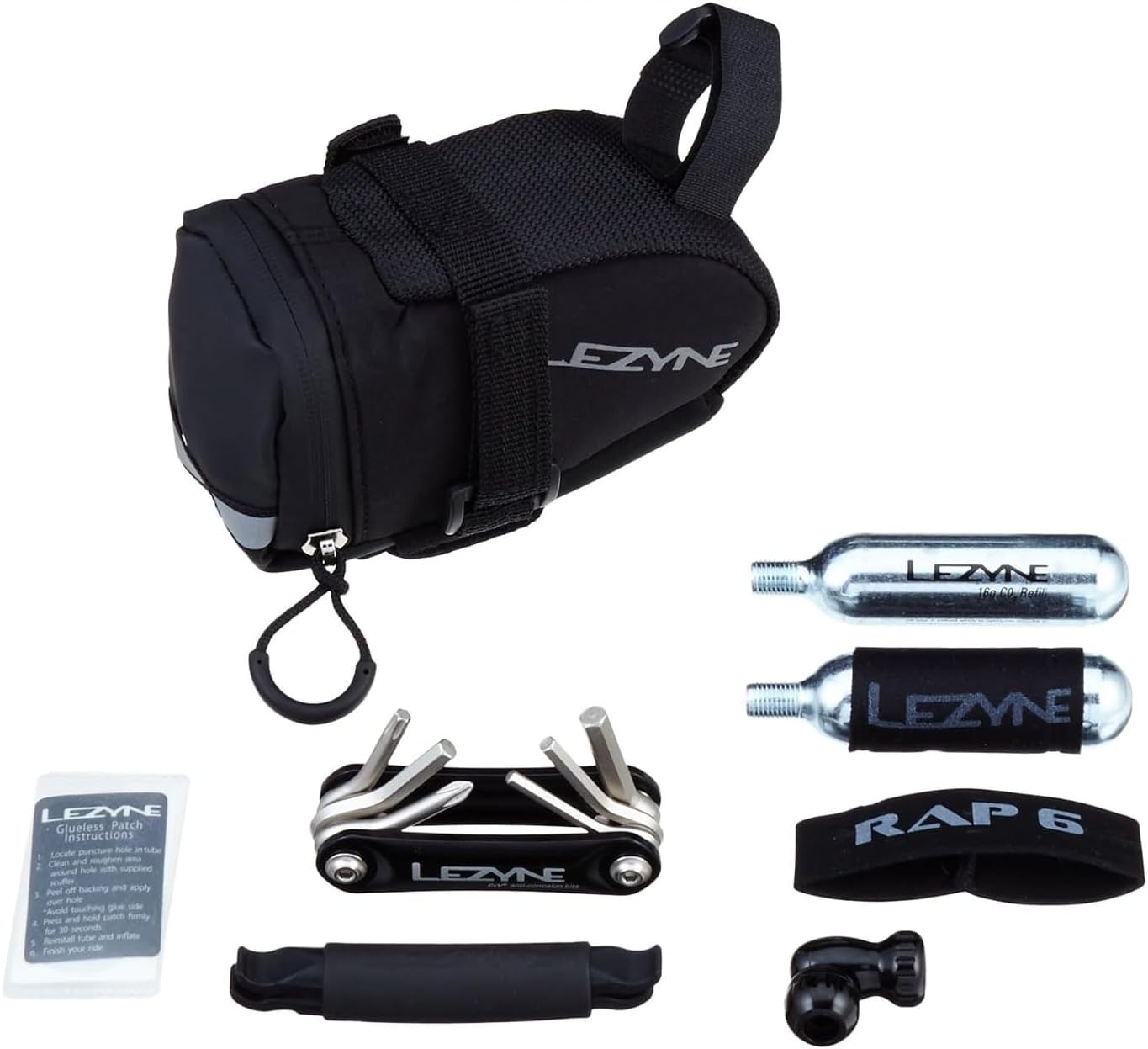 LEZYNE M-Caddy Bike Repair Kit with Medium Wedge-Shaped Saddle Bag for Long-Distance Riding - Sport Kit - 1-SB-CADLD-V2M04