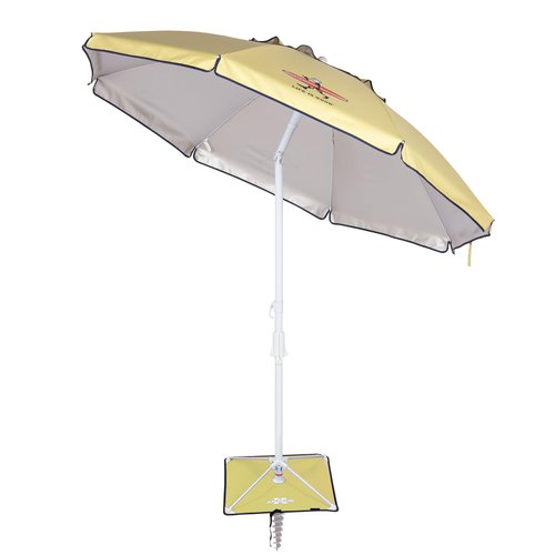 Life is Good 6.5' Outdoor Beach Umbrella with ANCHORX Heavy Duty High Wind Stability Sand Anchor and Carrying Bag