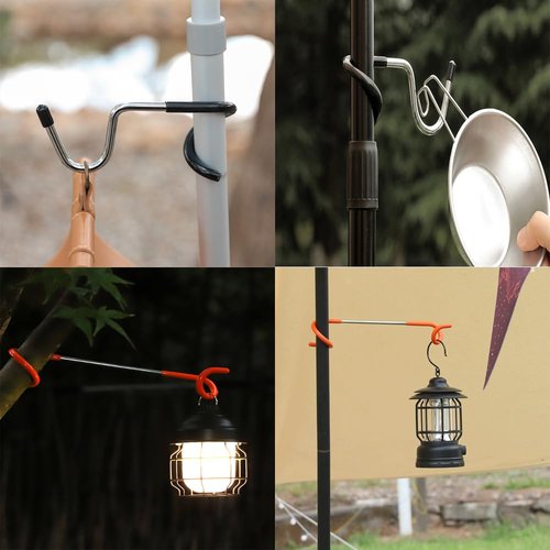 UtySty 2 Pack Bird Feeder Hanger Pole Attachment Shelf Pole Hooks Stand Adapter for Tent Lamp Lantern Light Outdoor Birdfeeder Flower Pot Garage Camping Storage Organization