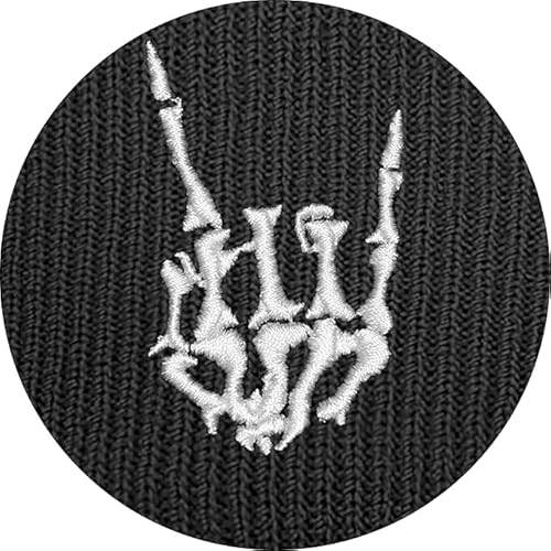 Pack of 2 Halloween Skull Goth Skeleton Hand Knit Beanie Cool Birthday Gifts for Men Women