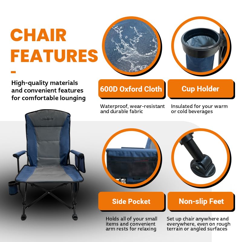 ExtremeHEAT Heated Camping Chair | Water-Resistant Heated Outdoor Chair with 3 Heat Settings | Folding Heated Chair for Outdoor Sports, Camping, and More | Battery Not Included