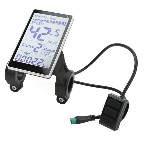 Oreb Bike Computer, Waterproof LCD Display Bicycle Speedometer and Odometer, 5 Pin 24V 36V 48V 60V Cycling Computer MTB Tracker, Bicycle Display Meter for 31.8, 22.2mm Electric Bikes