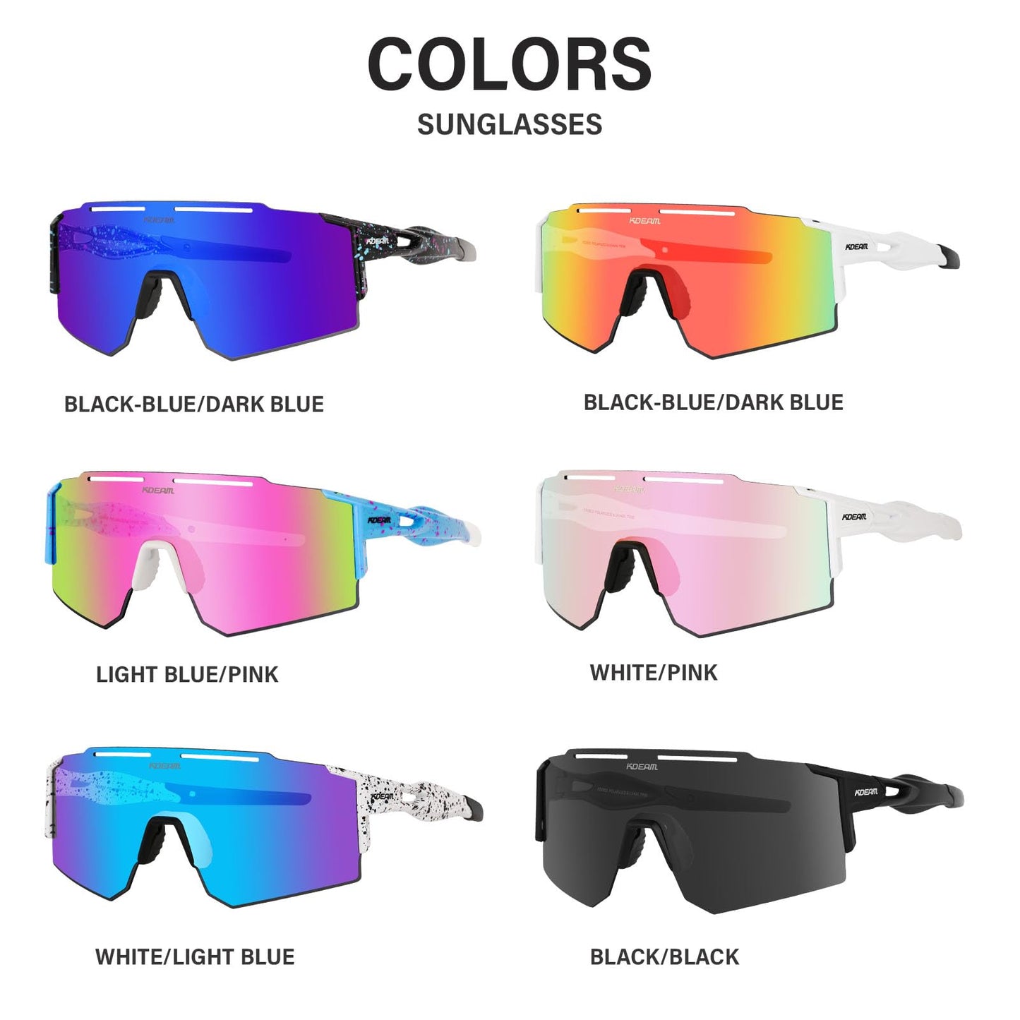 ALSUZYIOT Sports Polarized Sunglasses UV400 Outdoor Shades TR90 Frame Sun Glasses for Golf Baseball Driving Fishing (C8)