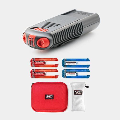 HERO AiiRO Non-Lethal Defense Aerosol Gel - Self Defense Weapon with 120dB Alarm, Pocket-Sized for Concealment, Easy Reload, Long-Lasting Effects - No Permit - Non-Lethal Gun Alternative - Charcoal