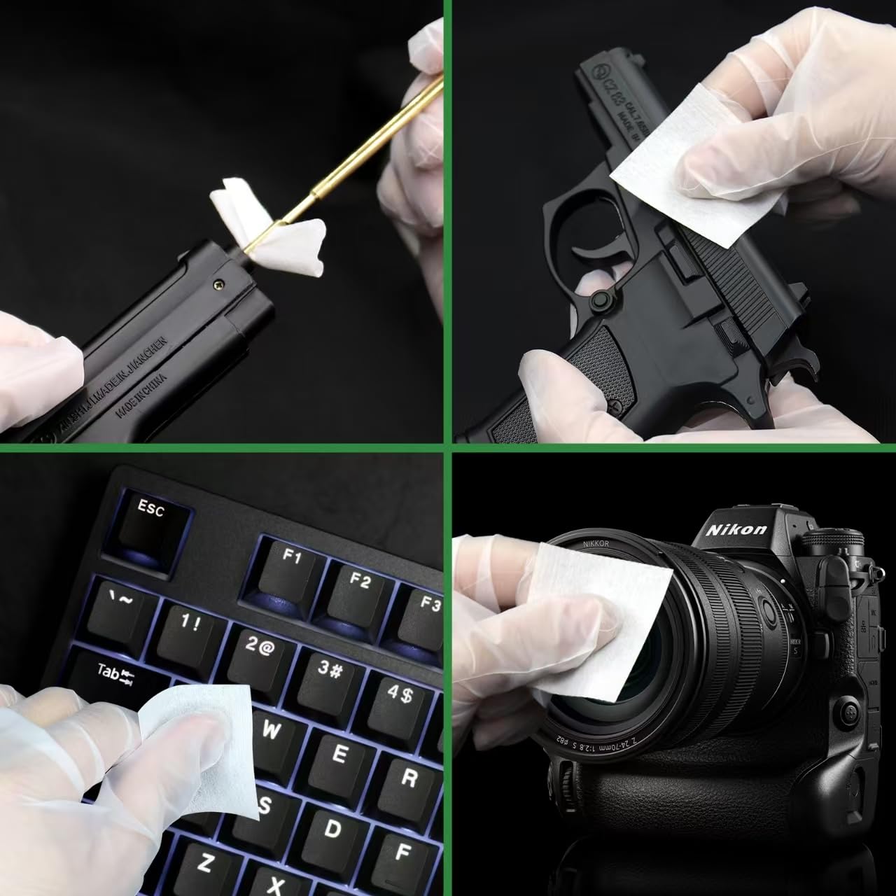 ILANSIN 1500PCS Gun Cleaning Patches+30ml CLP Oil,2"x2" Lint Free Gun Cleaning Cloth,Professional Wipes for Shot Pistol and All Caliber of Firearms. Store in a Box Can Store Gun Cleaning Kit