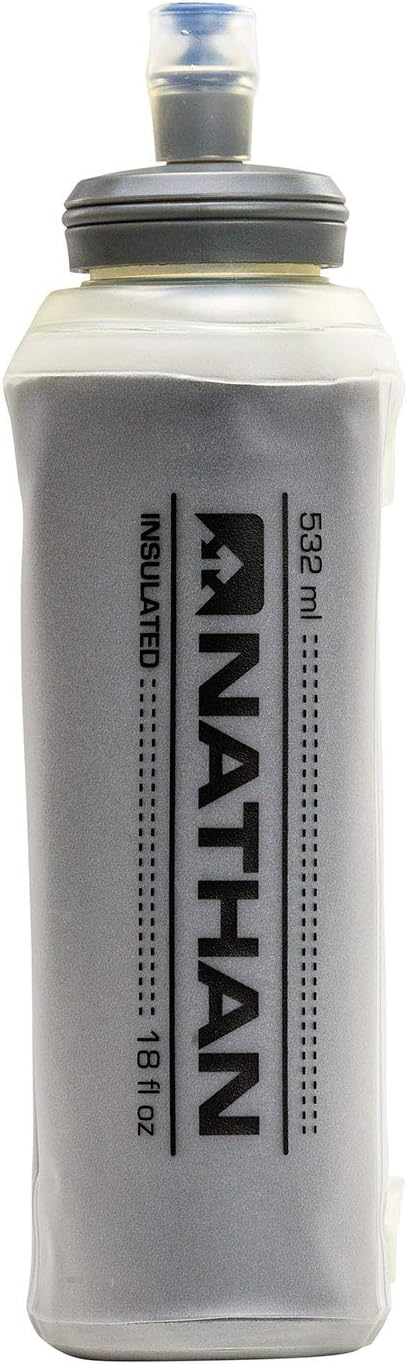 Nathan Insulated Soft Flask, Soft Flask Running Bottle, Hydration Insulated Water Bottle for Hiking, Walking, Exercise, Fits in Nathan Vests, 18oz