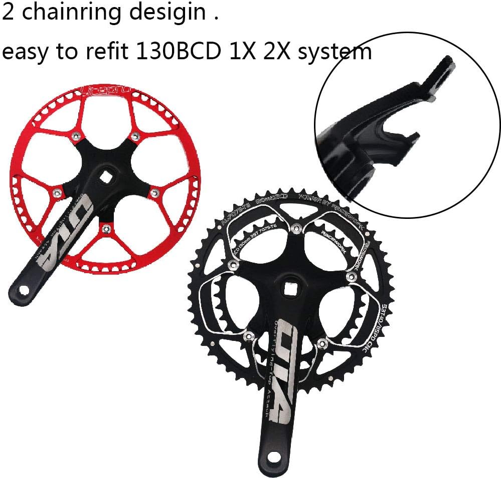 48T Single Speed Road Bike Track Fixie Crankset 170mm 130BCD 5 Armcrank