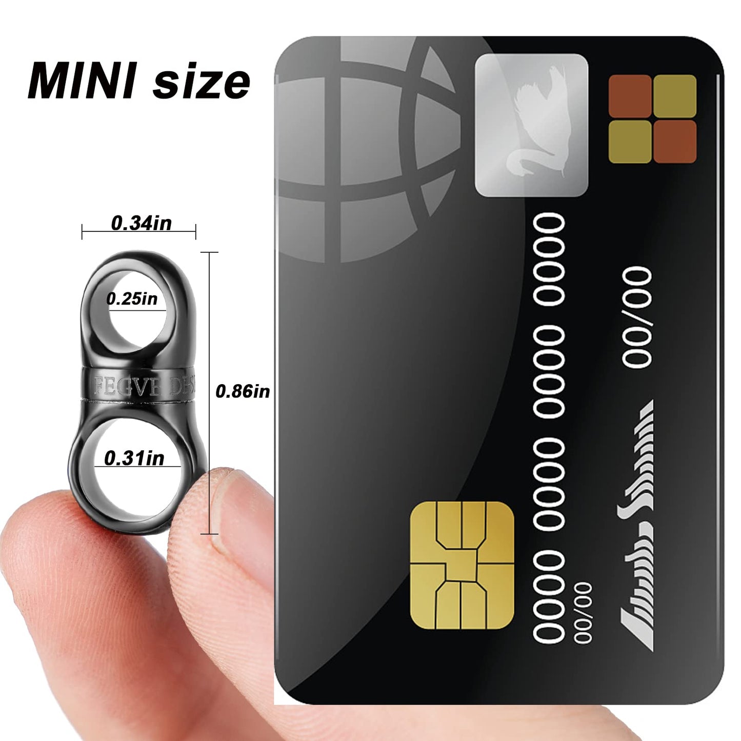 FEGVE Round Keychain Carabiner Clip with Titanium Mini Connecting Key Chain Rings for EDC