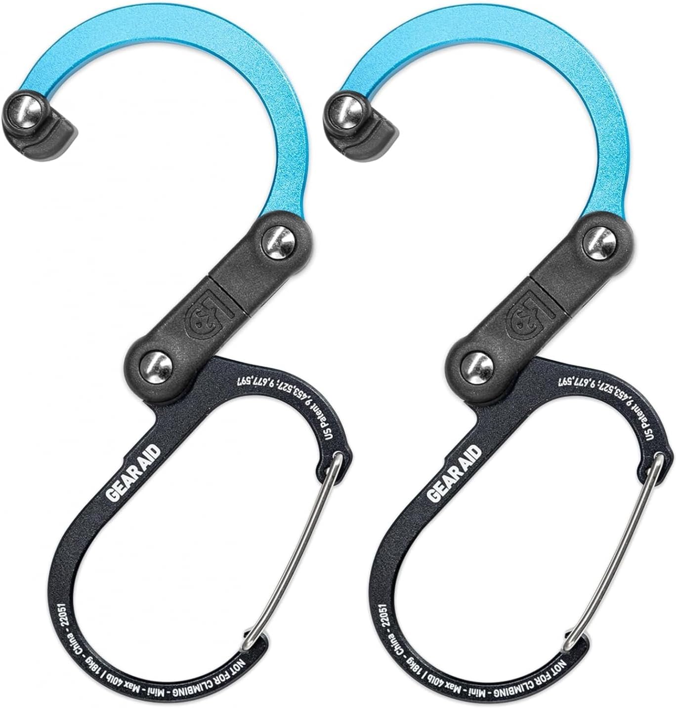 GEAR AID HEROCLIP (Mini) Carabiner Gear Clip and Hook, for Hanging Bags, Purses, Lanterns, Strollers, Tools, Helmets, Water Bottles, and More