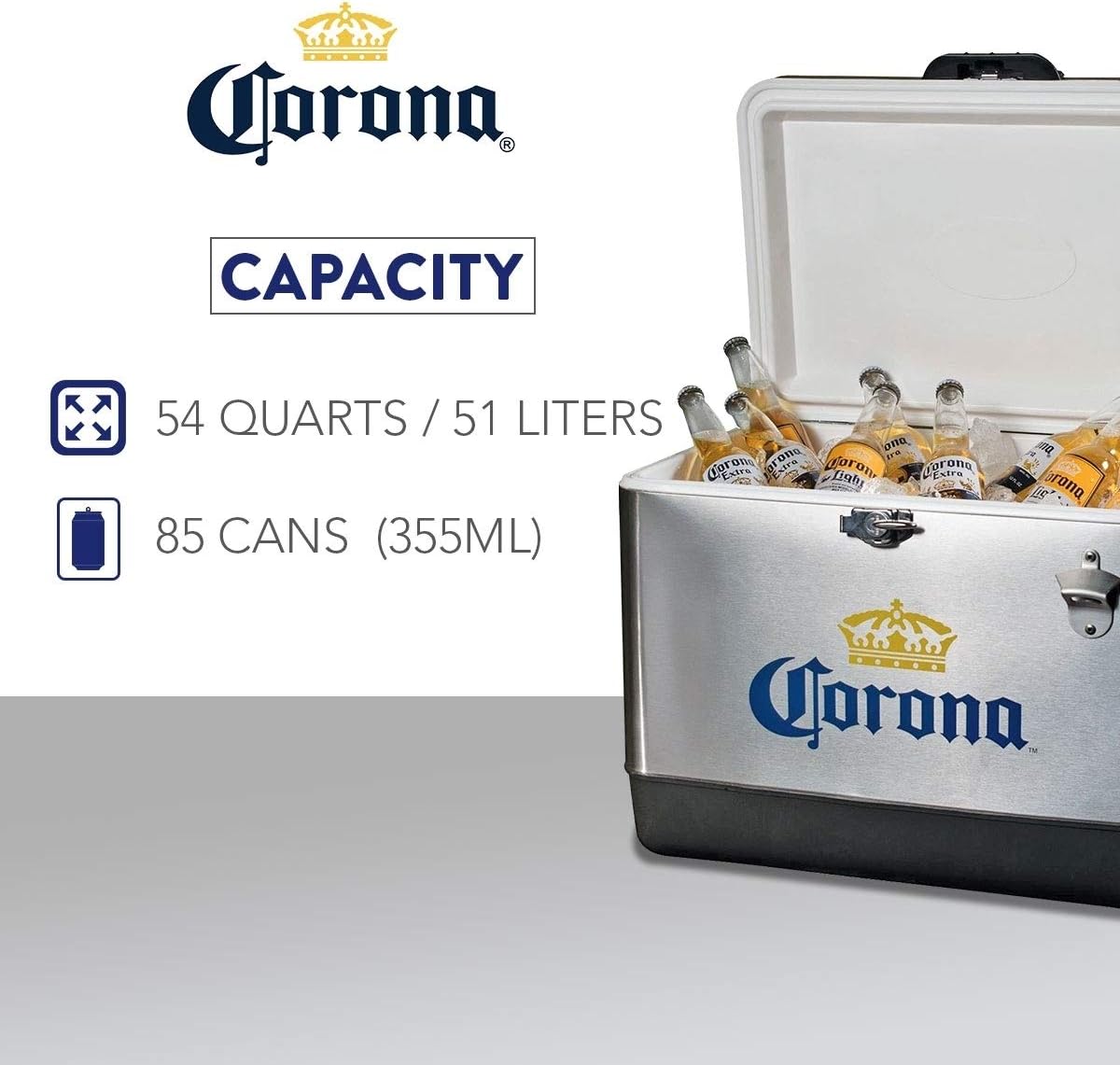 Portable Vintage Ice Chest Cooler with Bottle Opener - Insulated 85 Can Capacity for Camping, Beach, BBQs & Tailgating